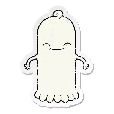 bir çizgi film hayaletin sıkıntılı etiket