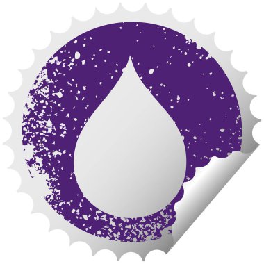 ilginç sıkıntılı dairesel peeling etiket simgesi yağmur damlası