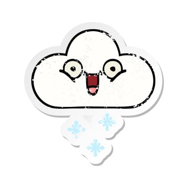 sevimli çizgi kar bulut sıkıntılı etiket
