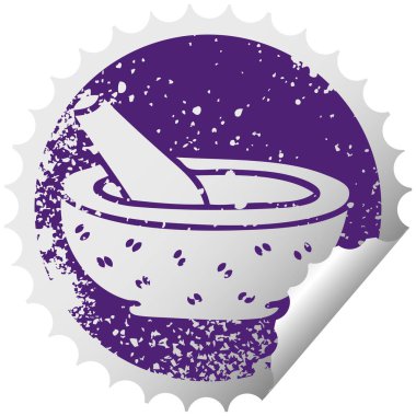 ilginç sıkıntılı dairesel peeling etiket sembolü havaneli ve mor