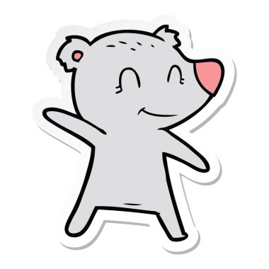 ayı gülümseyen bir işaret, etiket