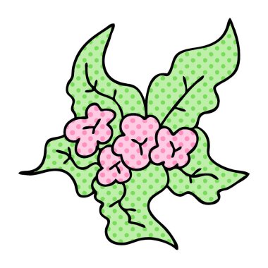 çizgi roman tarzı ilginç karikatür Noel çiçek