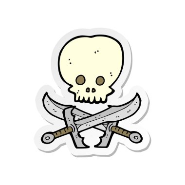 etiket bir kafatası ve kılıç sembol