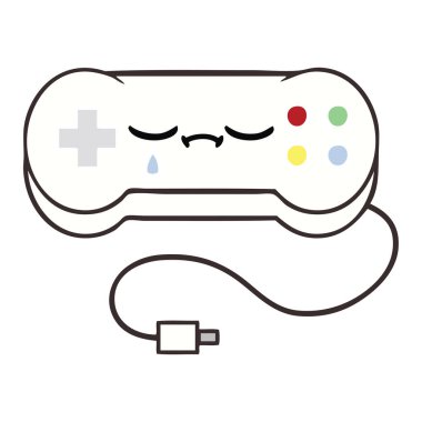 düz renk retro çizgi film oyun kumandası