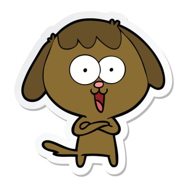 sevimli çizgi köpek etiket