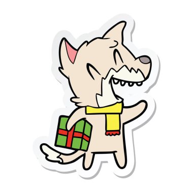 etiket gülünecek bir Noel tilki çizgi film