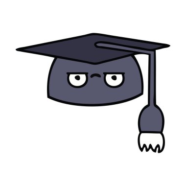 sevimli çizgi mezuniyet şapka