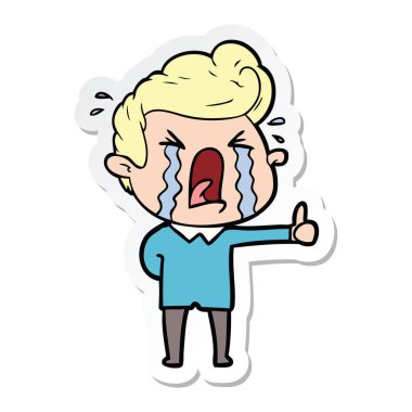 adam ağlıyor çizgi film etiketi