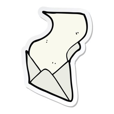 bir çizgi film mektup ve zarf etiket