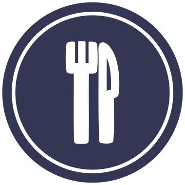 bıçak ve çatal dairesel simgesi