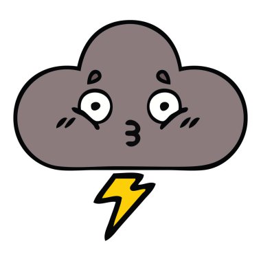 sevimli çizgi fırtına bulutu