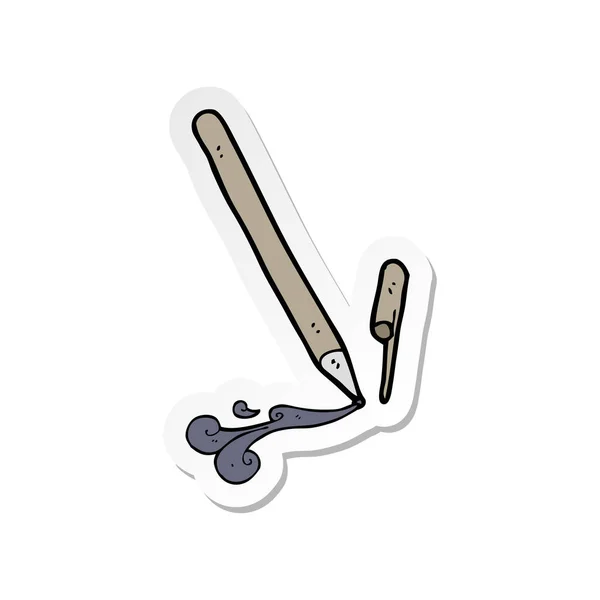 Sticker Van Pen Van Een Cartoon — Stockvector