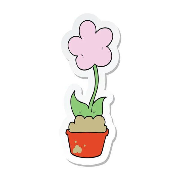 Etiqueta de uma flor de desenho animado bonito — Vetor de Stock