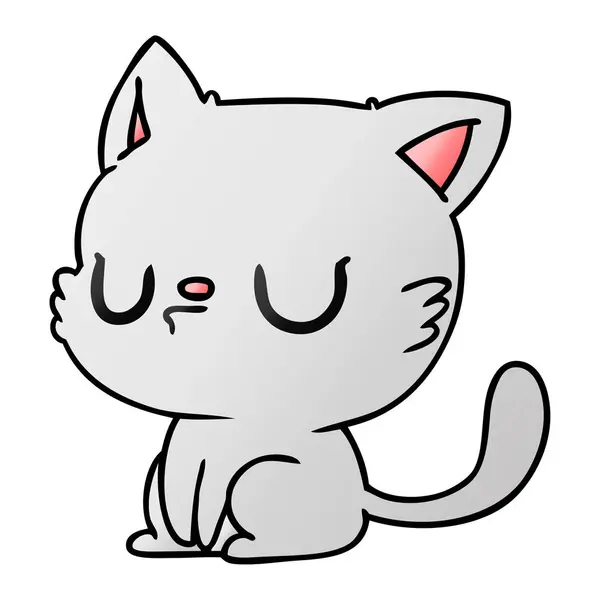 Dessiné Main Levée Dégradé Dessin Animé Chat Mignon Kawaii