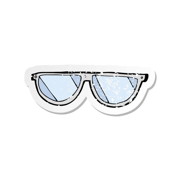 Retro distressed sticker of a cartoon glasses — Stock Vector
