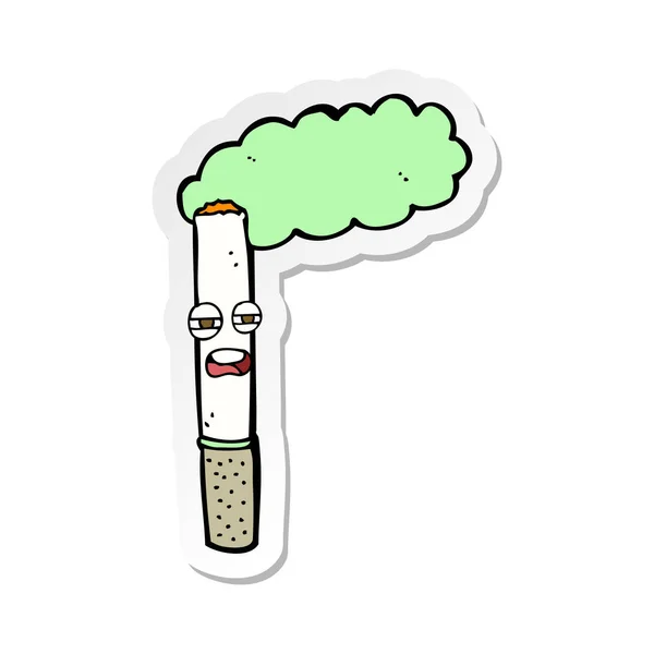 Sticker of a cartoon happy cigarette — Stock Vector