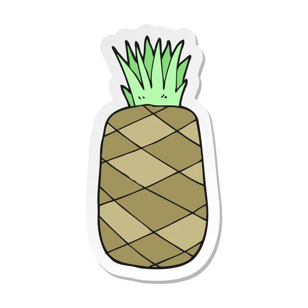 Sticker Van Een Cartoon Ananas — Stockvector