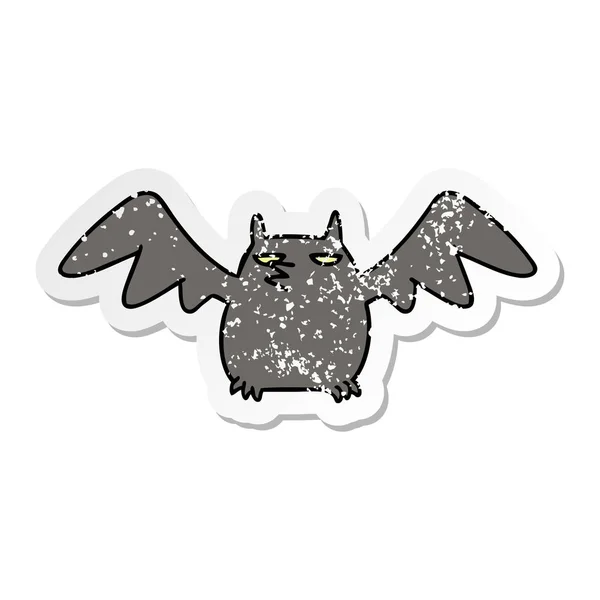 Calcomanía angustiada garabato de dibujos animados de un murciélago de noche — Archivo Imágenes Vectoriales