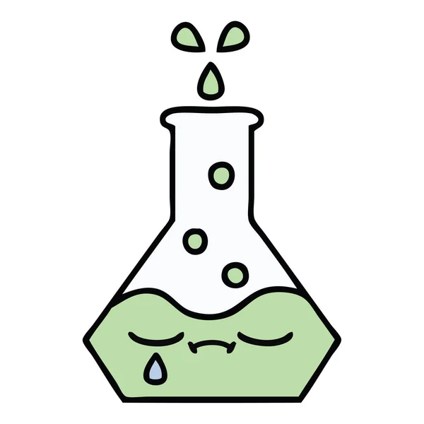 Lindo Dibujo Animado Vaso Precipitados Ciencia — Archivo Imágenes Vectoriales