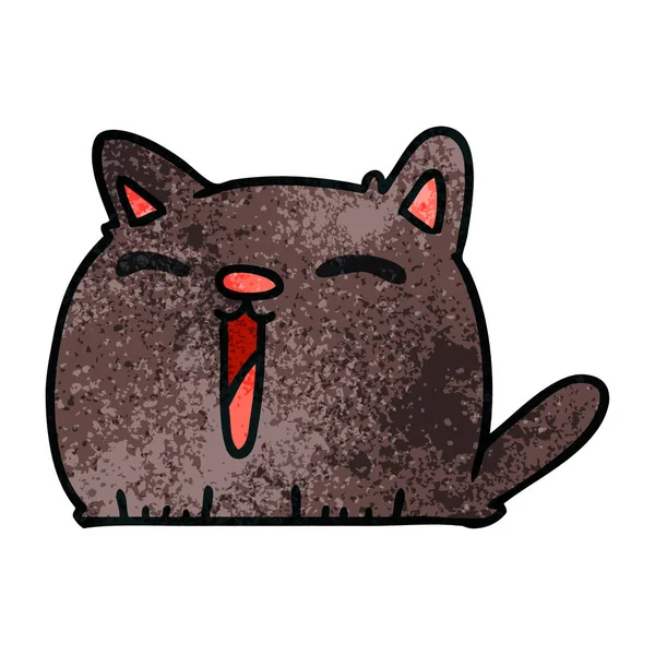 Ruky Nakreslené Texturou Kreslené Kočky Roztomilý Kawaii — Stockový vektor