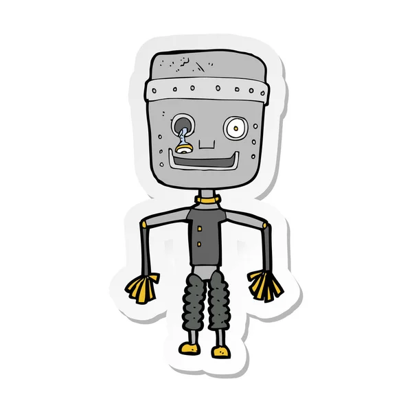 Aufkleber eines Cartoon alten Roboters — Stockvektor