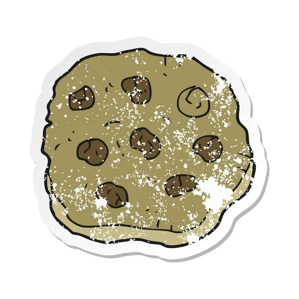 Pegatina retro angustiado de una galleta de dibujos animados — Vector de stock