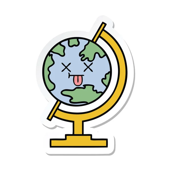 Наклейка Милого Мультяшного Глобуса Світу — стоковий вектор