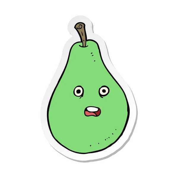 Sticker of a cartoon pear — Stock Vector
