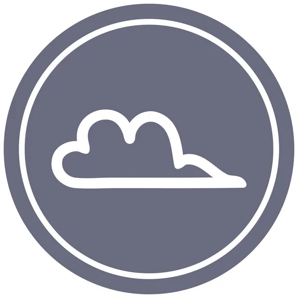 Kulatá ikona počasí mrak — Stockový vektor