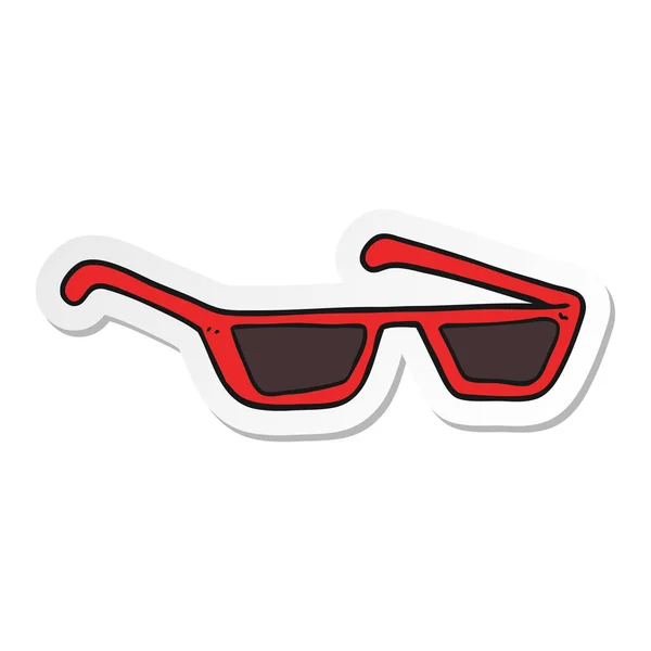 Klistermärke en tecknad solglasögon — Stock vektor