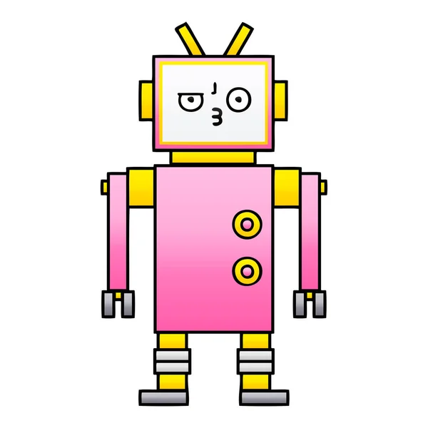 Színátmenet árnyékos rajzfilm robot — Stock Vector