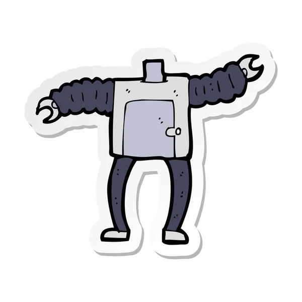 Sticker Cartoon Robot Body — Stock Vector