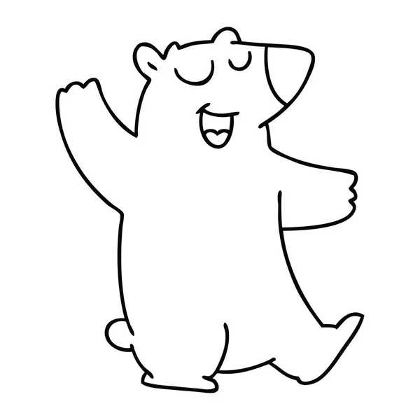 Skurrile Linienzeichnung Cartoon Wombat — Stockvektor