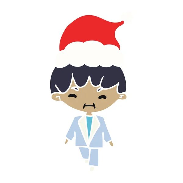 Desenhos animados de Natal do menino kawaii —  Vetores de Stock