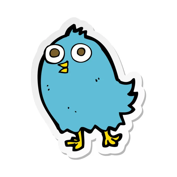 Sticker Cartoon Happy Bird — Stock Vector