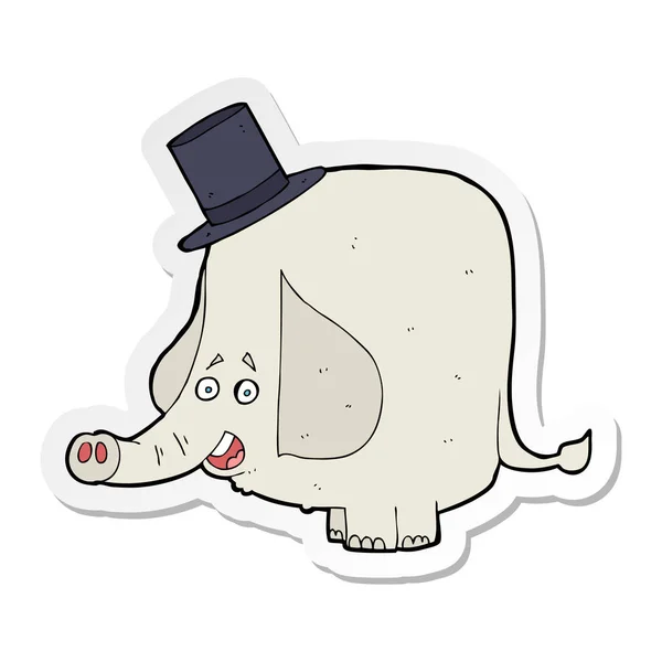 Naklejki cartoon słonia w top hat — Wektor stockowy