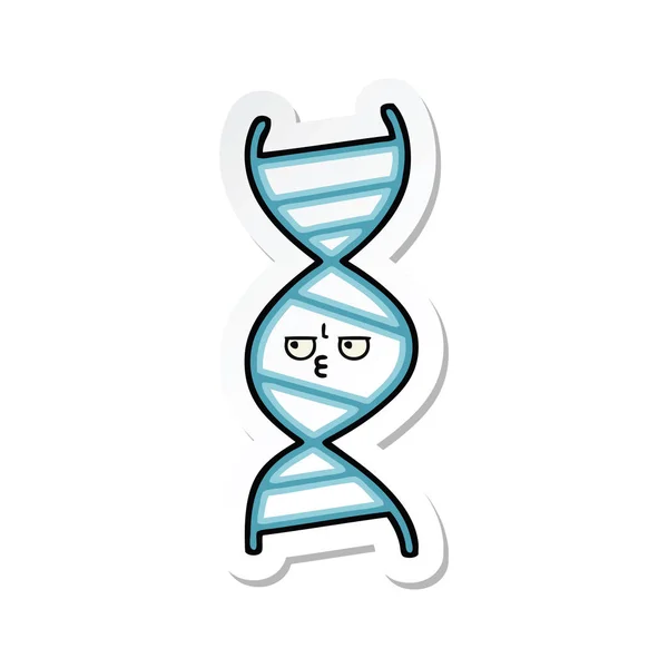 Sticker of a cute cartoon DNA strand — Stock Vector