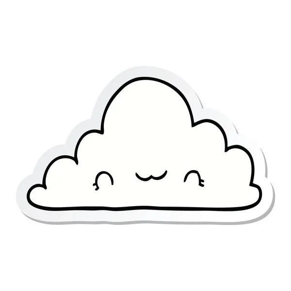 Klistermärke för ett söta tecknade moln — Stock vektor