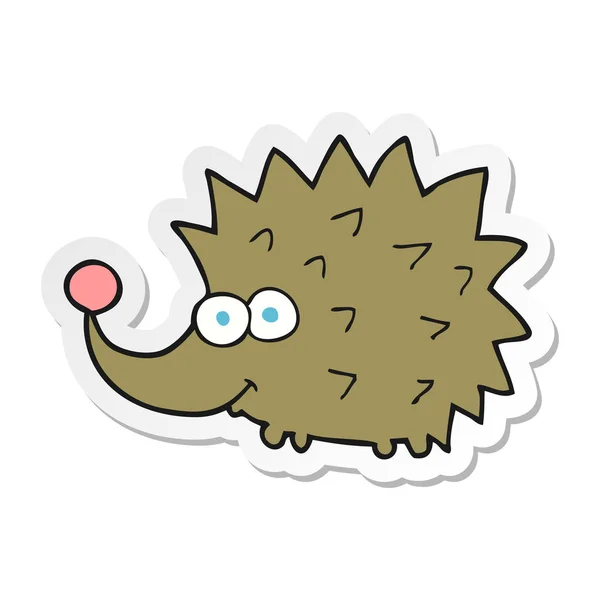 Sticker Cartoon Hedgehog — Stock Vector
