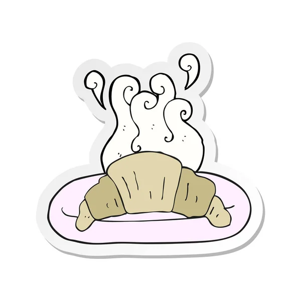 Sticker Van Een Cartoon Croissant — Stockvector