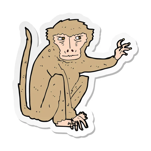 Sticker Cartoon Evil Monkey — Stock Vector