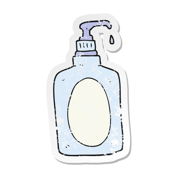 Retro Distressed Sticker Cartoon Hand Soap — Stock Vector