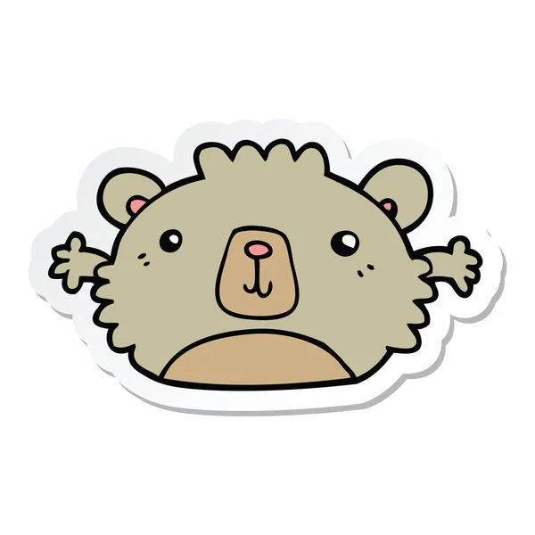 Sticker Funny Cartoon Bear — Stock Vector