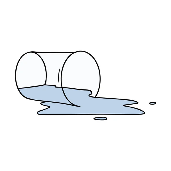 Cartoon-Doodle eines verschütteten Glases — Stockvektor