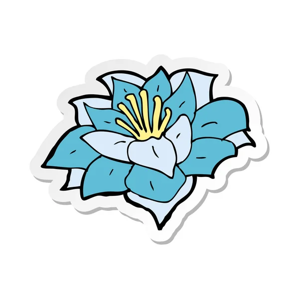 Sticker of a cartoon flower — Stock Vector