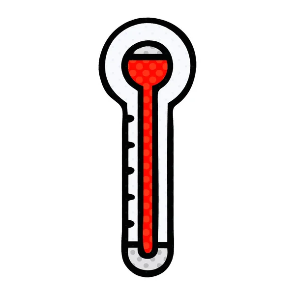 Comic book style cartoon glass thermometer — Stock Vector