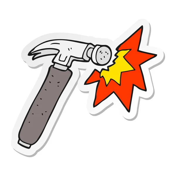 Sticker of a cartoon hammer — Stock Vector