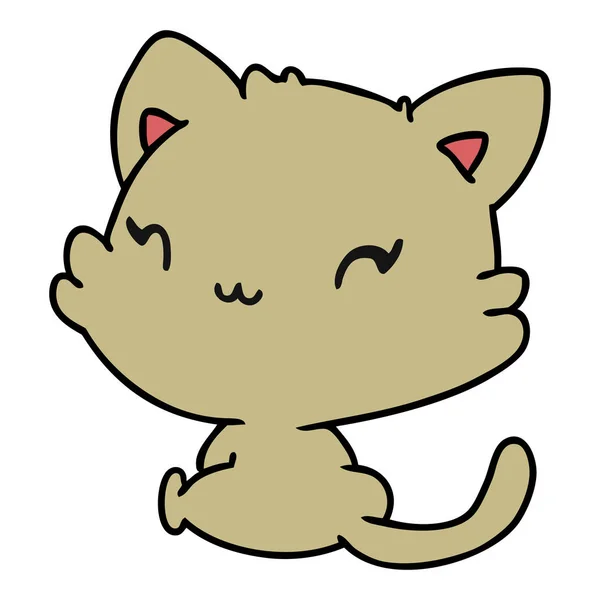 Cartoon of cute kawaii kitten — Stock Vector