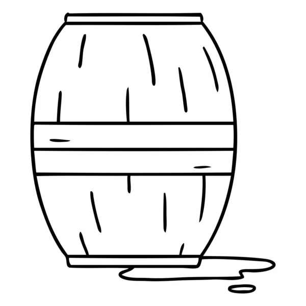 Ręcznie Rysowane Rysowania Linii Doodle Beczki Wina — Wektor stockowy