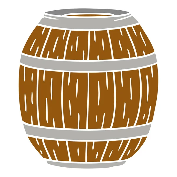 Doodle de desenho animado de um barril de madeira — Vetor de Stock
